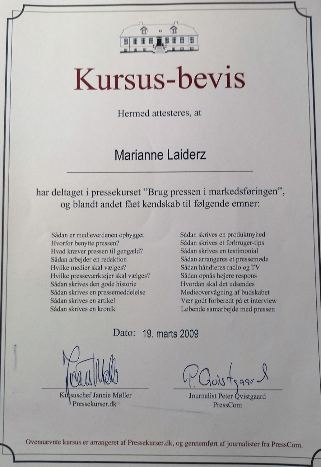 brug pressen i markedsføringen 2009