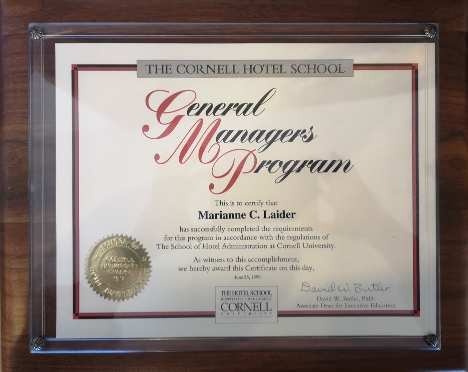 gm program cornell hotel school 1999