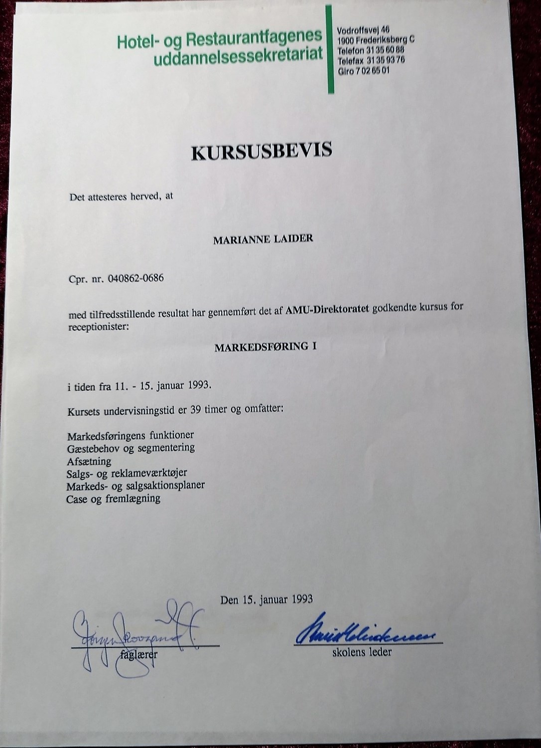 markedsføring 1 1993